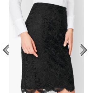 Banana Republic black lace pencil skirt